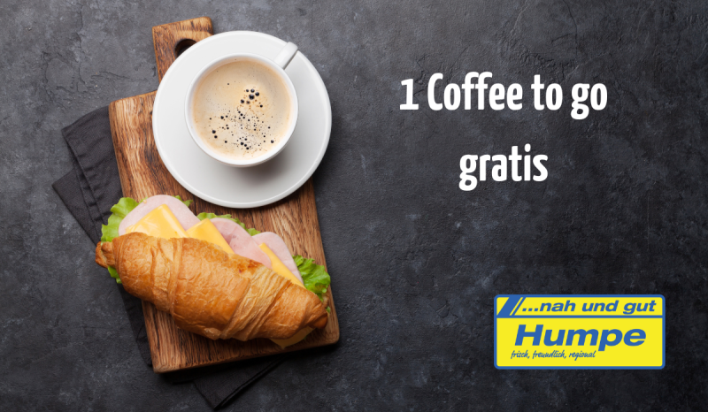 Gutschein - 1 Becher Kaffee gratis zum belegten Brötchen